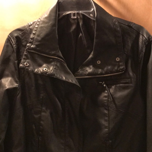 Apt. 9 Black Faux Leather Moro Jacket - Picture 2 of 8